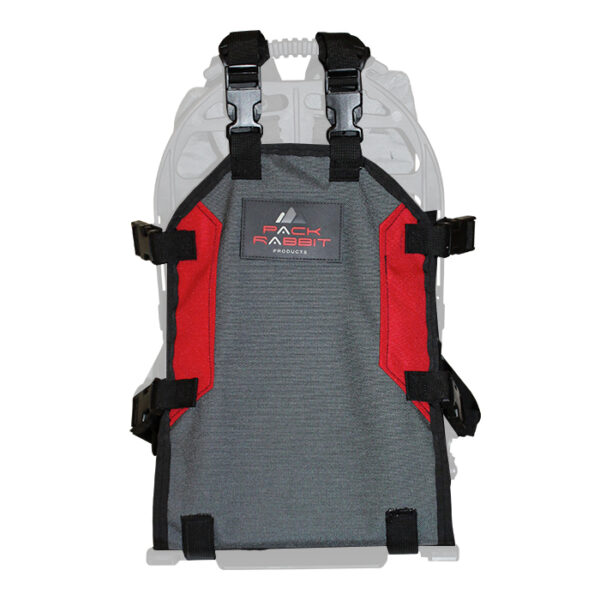 Grey backpack with white background